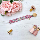 Personalised Pink Vines Dummy Clip