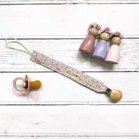 Personalised Ditsy Floral Dummy Clip