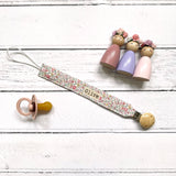 Personalised Ditsy Floral Dummy Clip